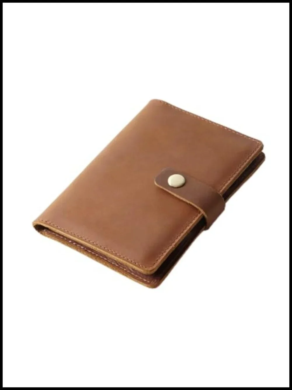 Genuine Full Grain Leather Passport Holder with 5 Card Slots | Slim Bifold